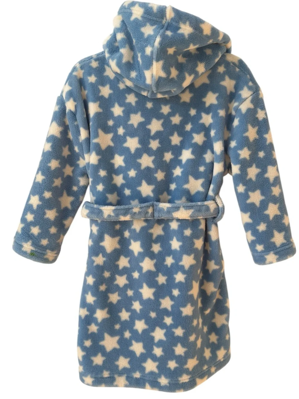Cath Kids London Blue White Star Print Fleece Hooded Tue Waist Robe. 5-6. 5. 6.